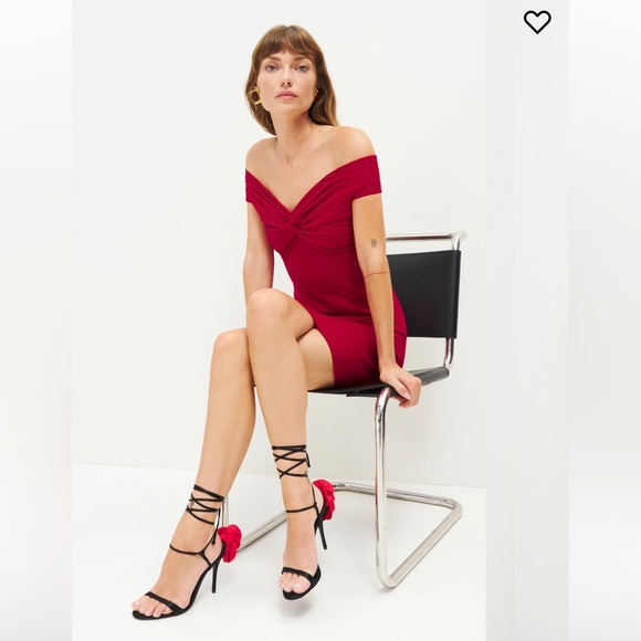 Reformation Vida Dress Cherry M NWT - Picture 4 of 7